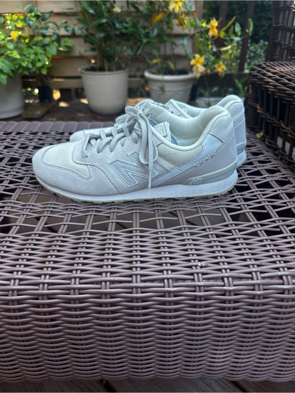 New Balance Women's Tan/Cream Suede & Canvas Sneaker